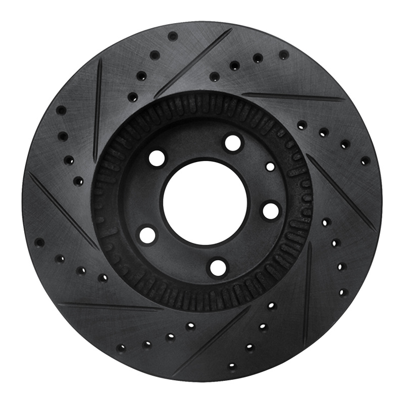 Mazda Millenia Brake Rotor (1) - Front Right - R1 Concepts - Drilled & Slotted - Black - `01-`02